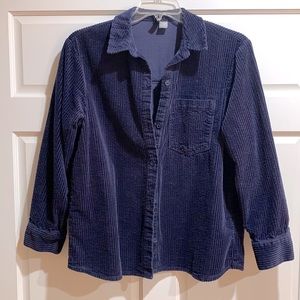 Navy Blue Corduroy Shacket